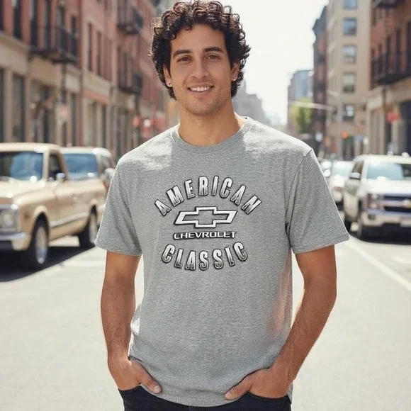 Chevrolet American Classic‎ Graphic T Shirt Grey Size M GM Licensed - Picture 3 of 6